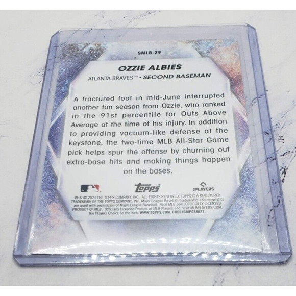 2023 Topps Series 1 Stars Of MLB #SMLB-28 Ozzie Albies Atlanta Braves - Picture 4 of 4